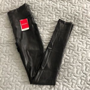 NWT SPANX faux leather leggings black XS